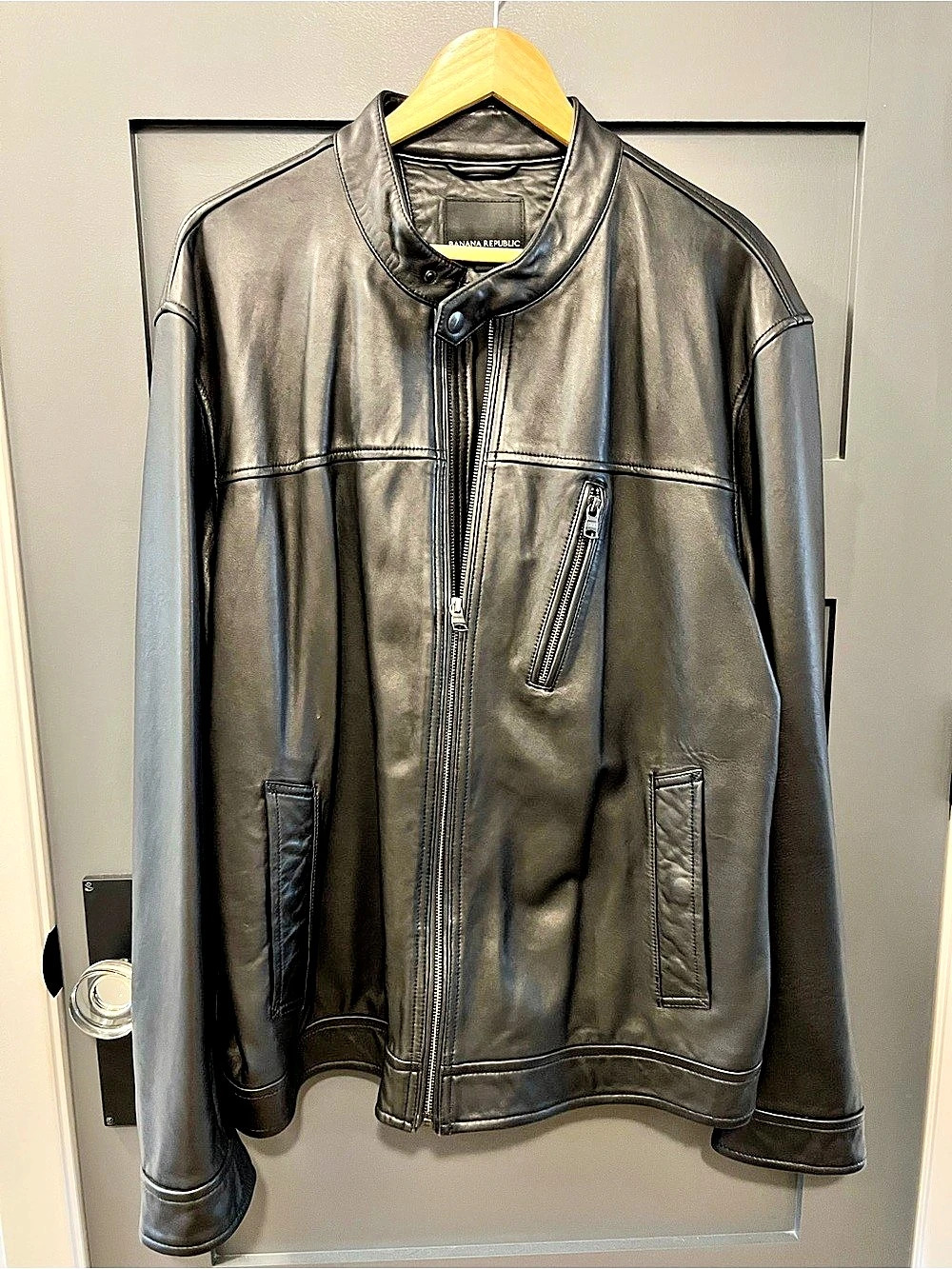 Banana Republic Men's Black Moto Jacket Like New